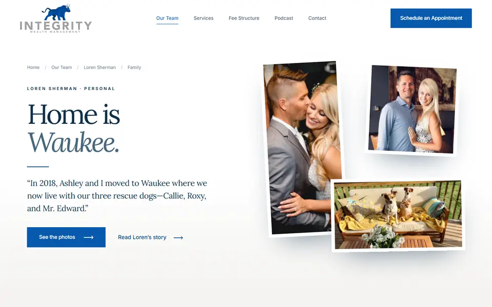 Family on your new site, first screen