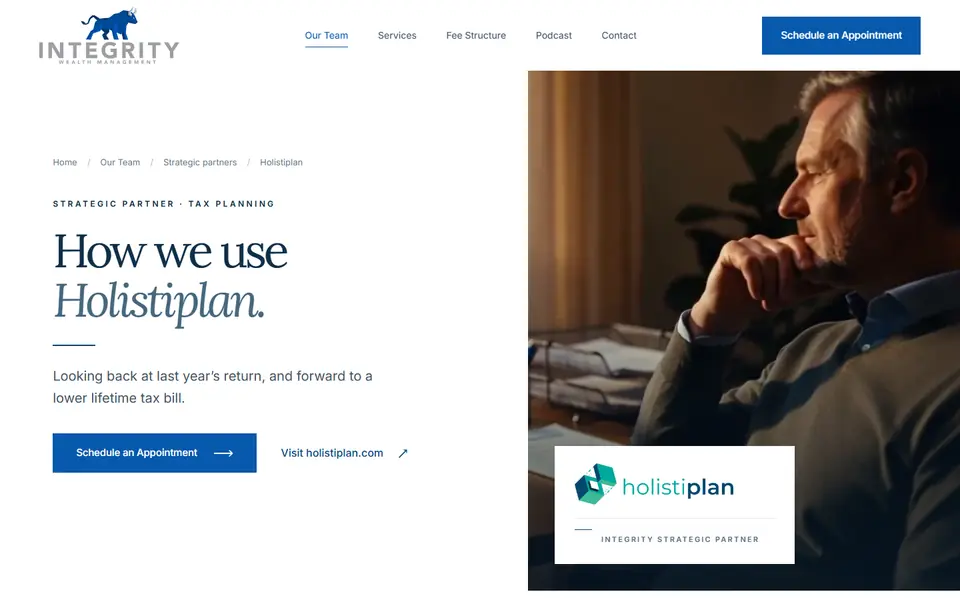 Holistiplan on your new site, first screen