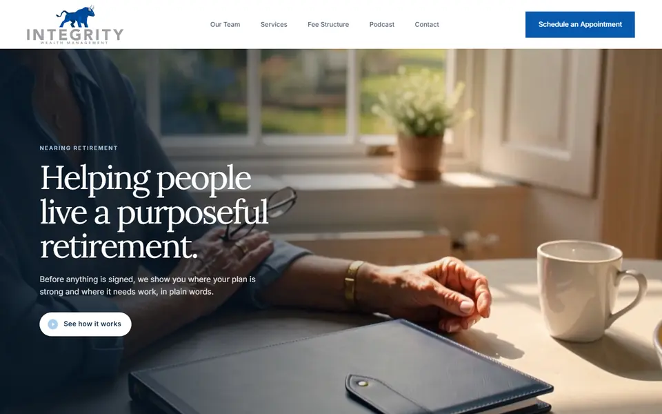 Home on your new site, first screen