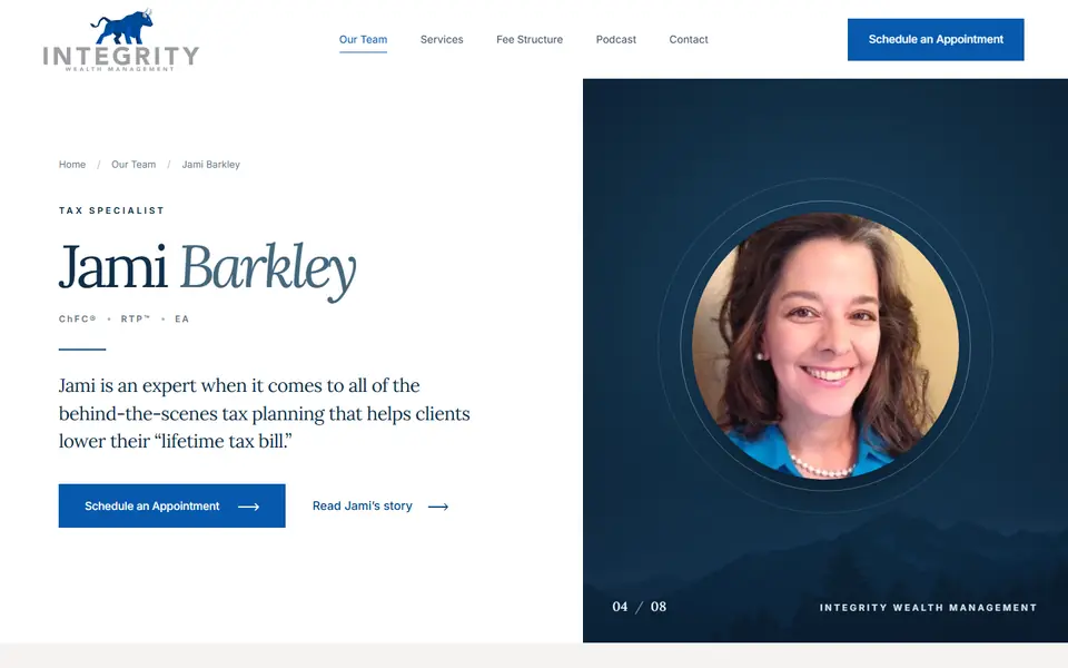 Jami Barkley on your new site, first screen