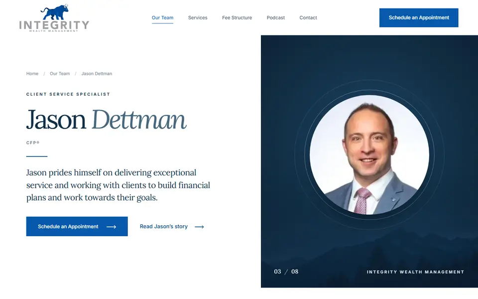 Jason Dettman on your new site, first screen