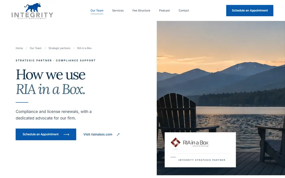 RIA in a Box on your new site, first screen