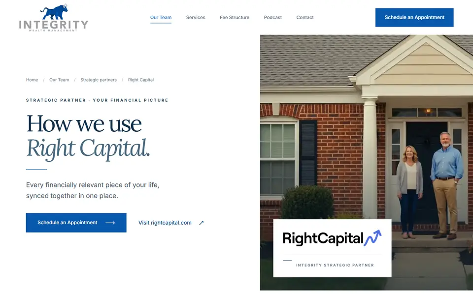 Right Capital on your new site, first screen