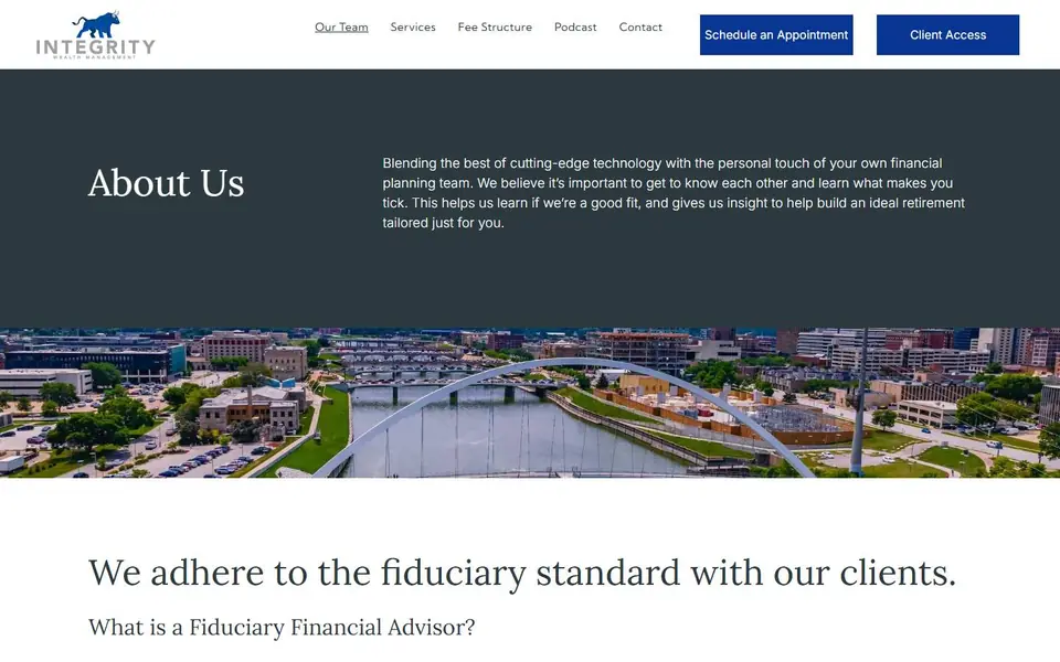 Our Team on your current site, first screen