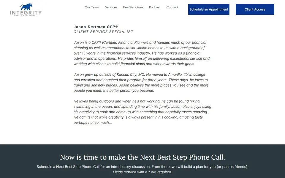 Jason Dettman on your current site, first screen