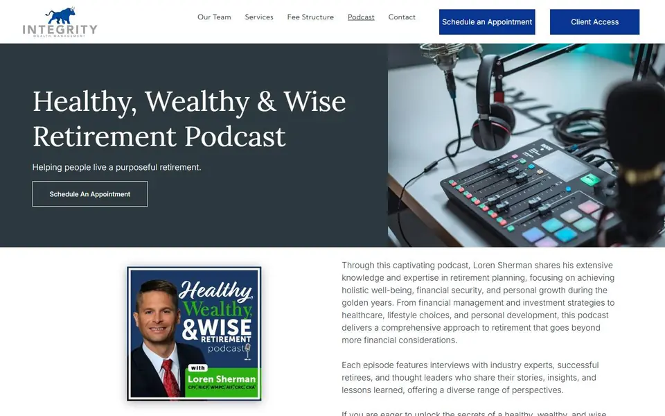 Podcast on your current site, first screen